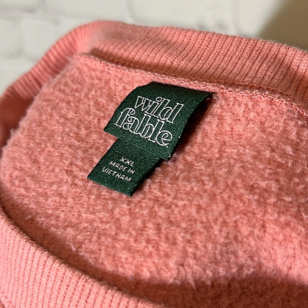 Women's Cropped Crewneck Pullover Sweatshirt - Wild Fable- Barbie Pink-Size XXL - Picture 5 of 5